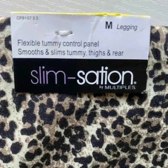NWT Slimsation by Multiples Women's Cheetah Prints High Waist leggings Size M - Picture 11 of 11